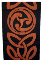 James Pure Wool Celtic Swirl Reversible Scarf Black Orange